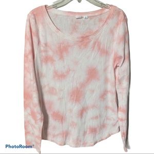 Gap tie dye waffle knit long sleeve top